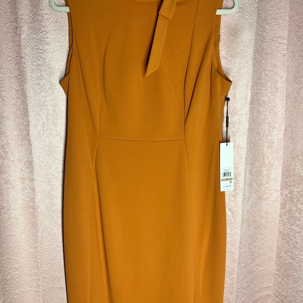Calvin Klein Vibrant Orange Midi Dress